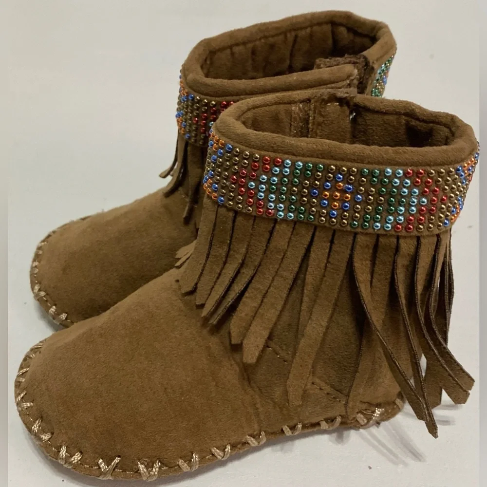 Stuart Weitzman Kids Moccasins with Colorful Beads
